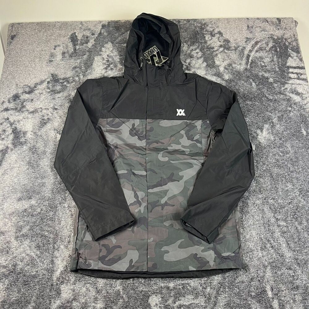 Dixxon Flannel Co Hooded Camo Windbreaker Jacket Men's M Full Zip NWT
